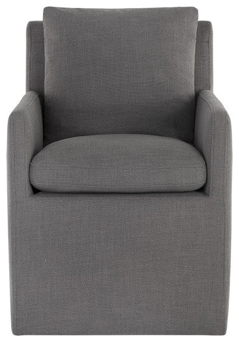 Glenrose Wheeled Dining Armchair, Effie Smoke