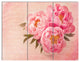 Peony Flowers against Scribbled Back, Floral Canvas Art Print, 36x28, 3 Panels