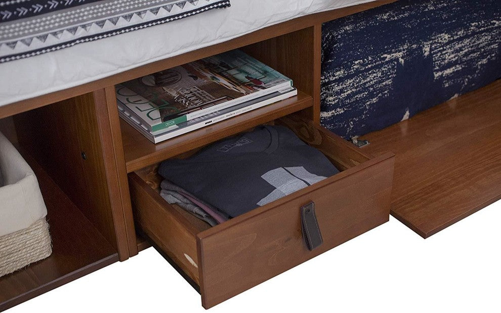 Memomad Bali Storage Platform Bed with Drawers (King Size, Caramel)