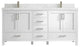 Malibu 72 Double Sink Bath Vanity in White  2" Calacatta Nuvo
