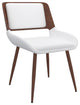Mid-Century Modern Faux Leather Side Chair, White