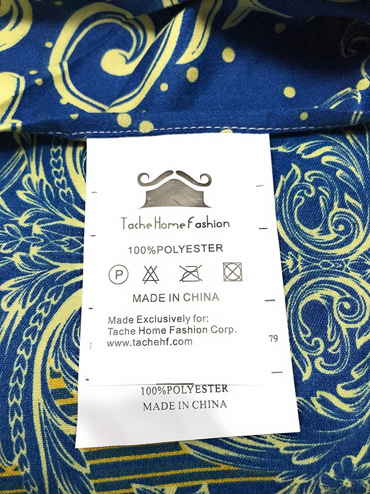 Tache Duvet Covers, Zipper and Ties, Navy Blue Damask, Twin