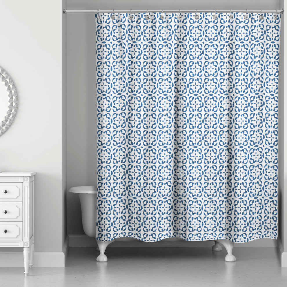 Cross Tile Pattern 5 71x74 Shower Curtain