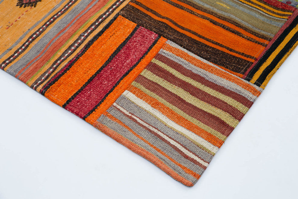 Rug N Carpet - Handmade Turkish 6' 7'' x 9' 10'' Vintage Patchwork Kilim Rug