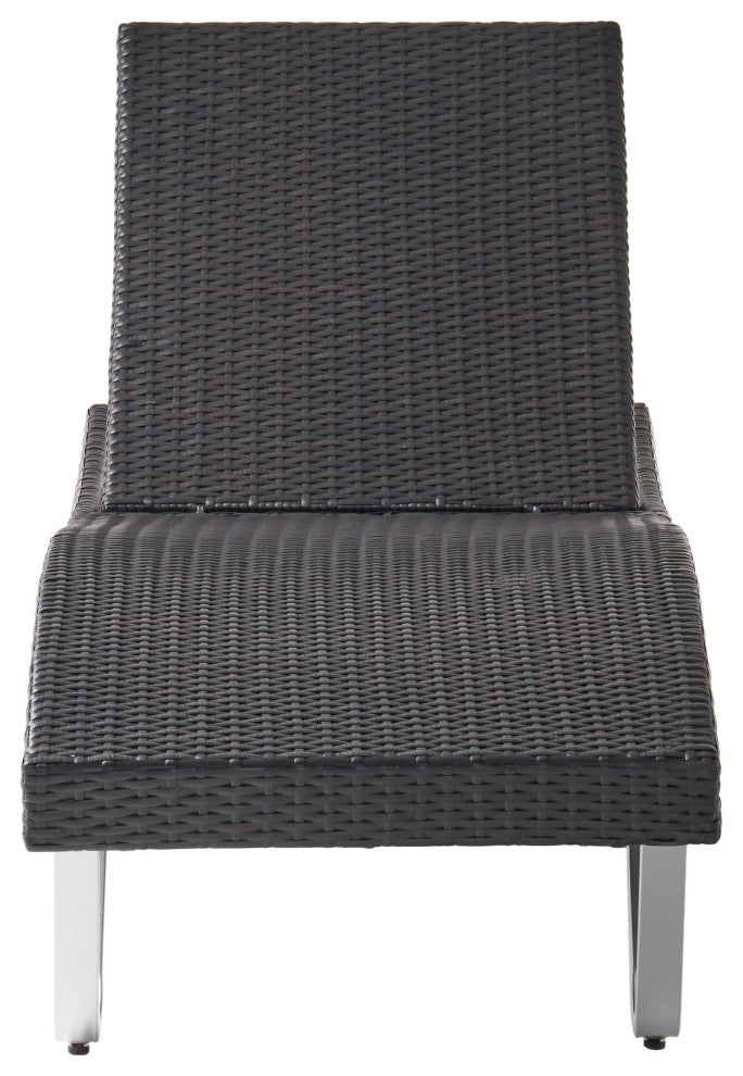 GDF Studio Manuela Outdoor Single Multibrown Wicker Chaise Lounge Chair