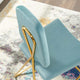Counter Stool Chair, Set of 2, Velvet, Metal, Blue, Modern, Bar Pub Cafe Bistro