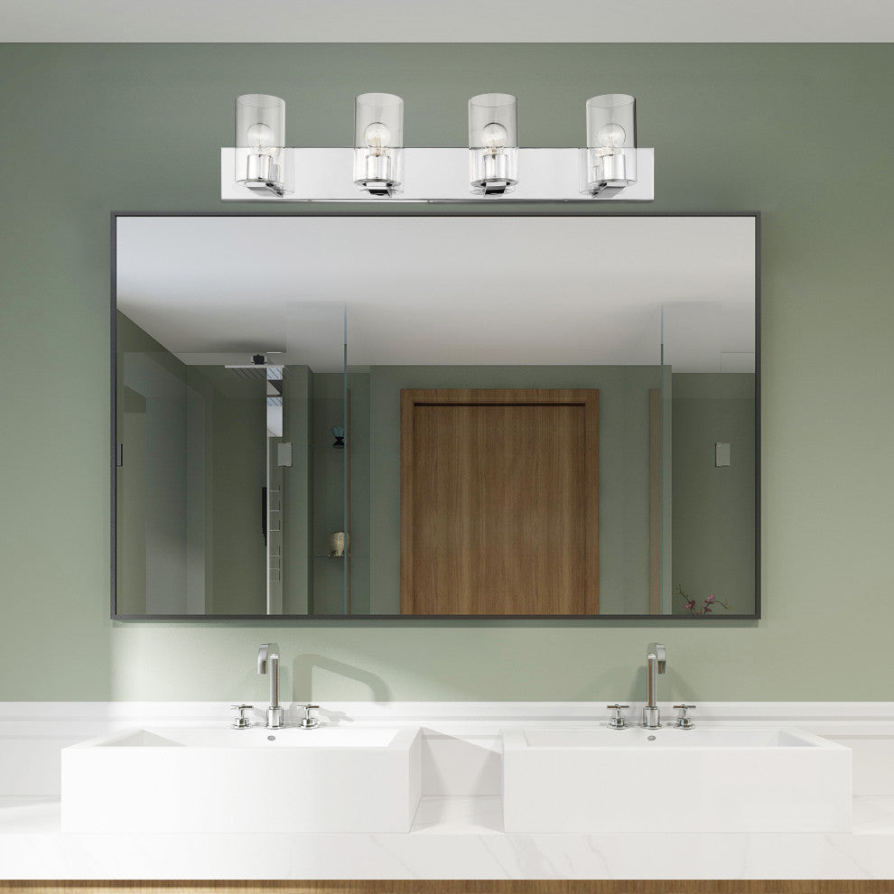 Livex Lighting Zurich 4 Light Polished Chrome Large Vanity Sconce