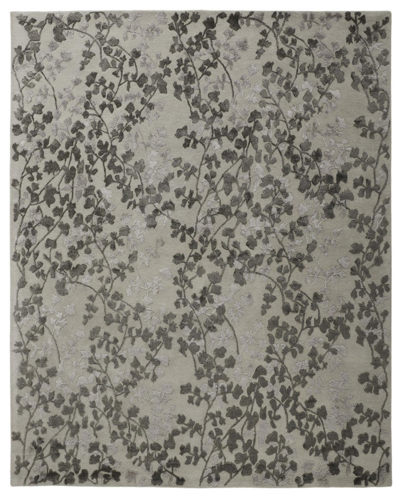 Weave & Wander Khalo High/Low Floral Wool Rug, 2'x3'