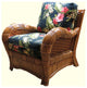 Kingston Reef Arm Chair in Cinnamon, Coral Fabric