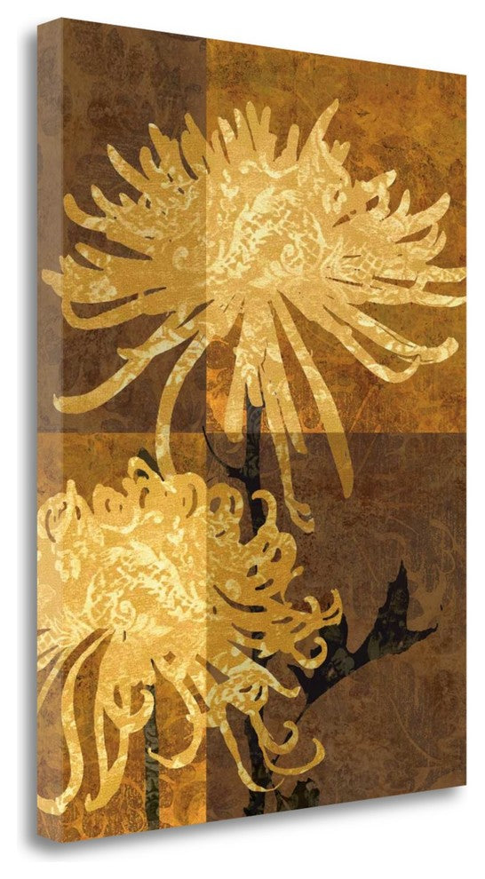 "Golden Mums II" By Keith Mallett, Giclee Print on Gallery Wrap Canvas