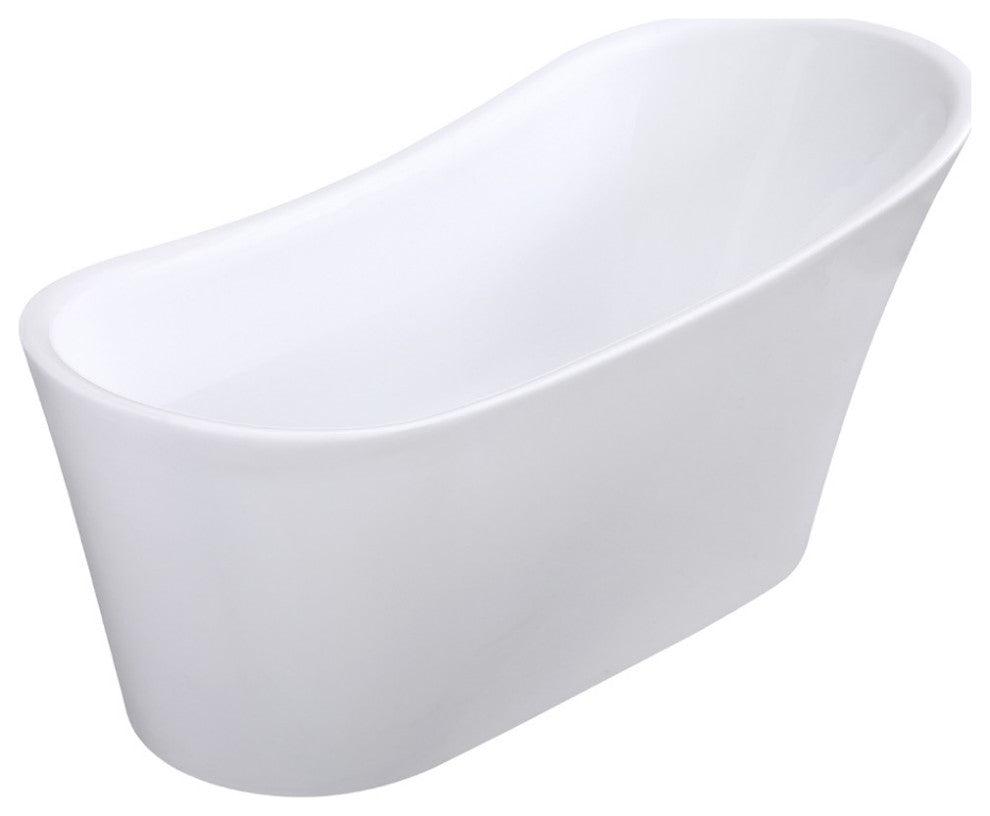 ARIEL Milan 67" Acrylic Freestanding Bathtub Polished Chrome and Overflow Drain