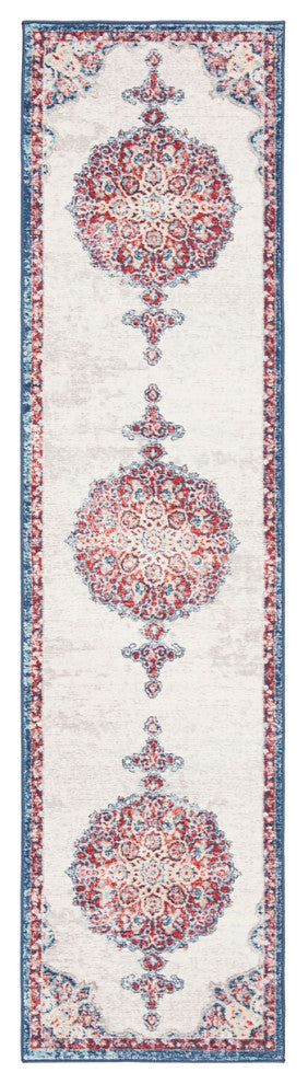 Safavieh Brentwood Bnt867A Rug, Ivory/Red, 6'7"x6'7" Round