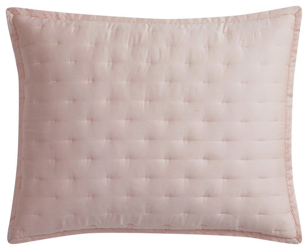 Lyocell Quilt Pillow Sham Set, 2 Piece, Blush, King