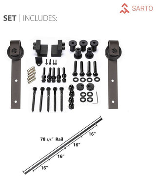 Sturdy Barn Door 42 x 96 | Planum 1010 Chocolate Ash with  | 8FT
