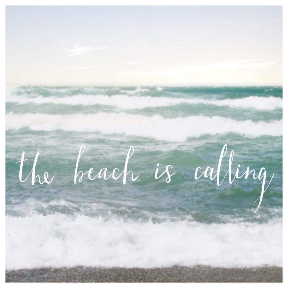 "The Beach is Calling" Digital Paper Print by Laura Marshall, 38"x38"