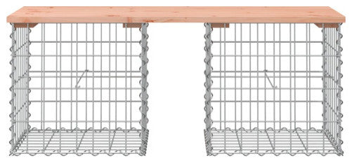 vidaXL Patio Bench Outdoor Park Bench Seating Gabion Design Solid Wood Douglas