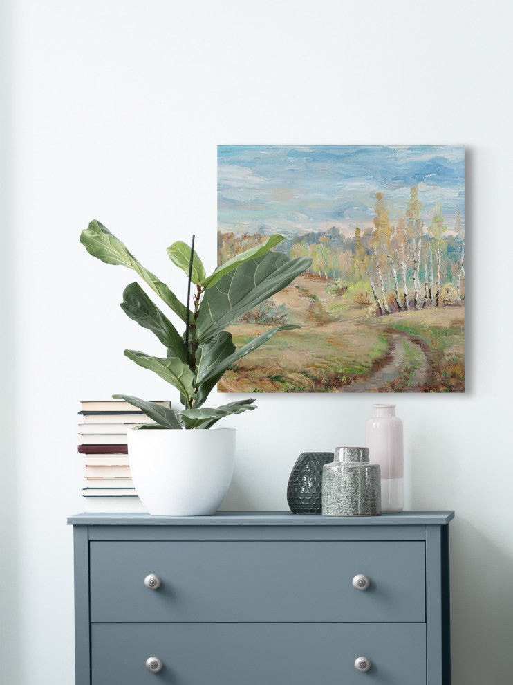 "Follow the Dirt Road" Painting Print on Wrapped Canvas, 12x12