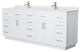 Beckett TK 84" Double Vanity,  Cultured Top, Nickel Trim
