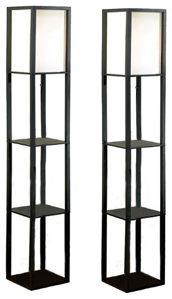 Square Etagere Floor Lamp Storage and Display Shelf Set of 2