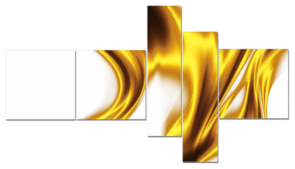 Bright Gold Texture Pattern, Abstract Canvas art print, 60"x32", 5 panels