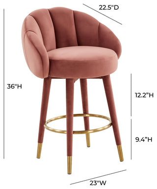 Myla Salmon Swivel Counter Stool - Salmon