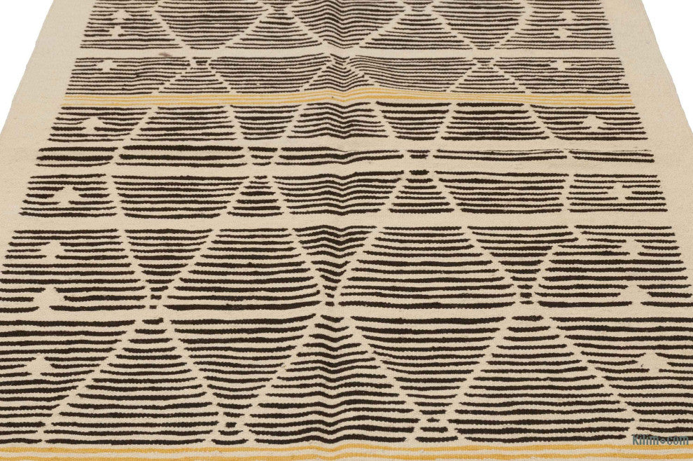 Beige, Brown New Handwoven Turkish Kilim Rug 3' 10" x 6' 1", 46 in. x 73 in.