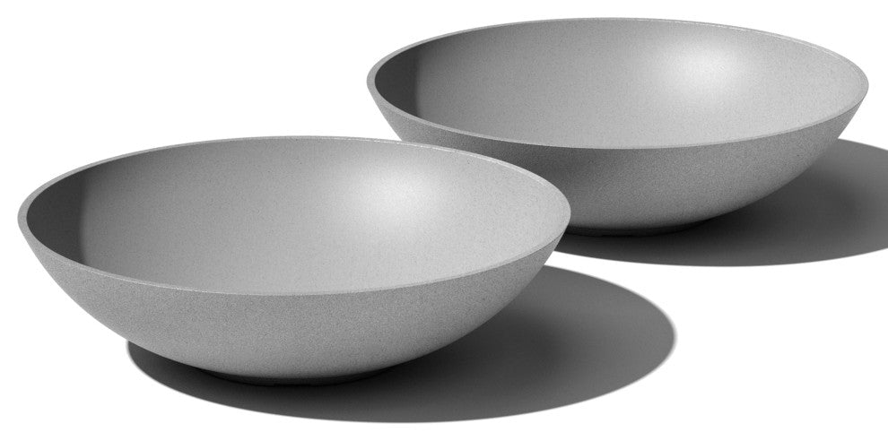 Lane Round Planter Bowl, Grey, 24'', 2 Pack