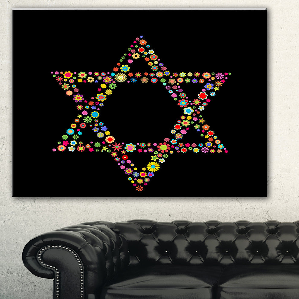 "Star of David Shape" Modern Digital Art Print on Canvas