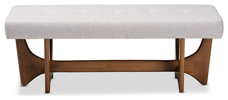 Baxton Studio Theo Mid-Century Modern Greyish Beige Fabric Upholstered...