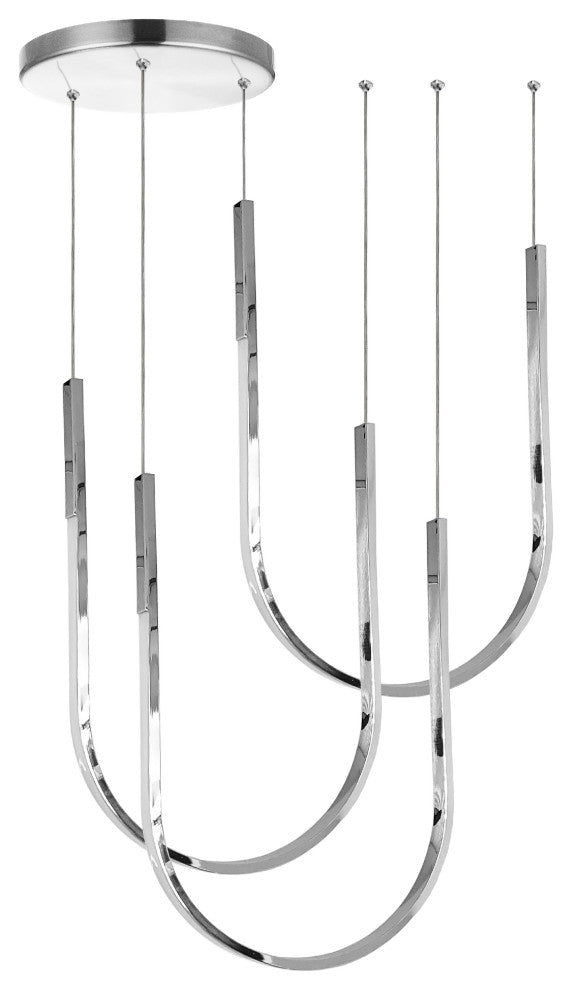 Pacari Horizontal Pendant, 54W, White Silicone Diffuser, Polished Chrome