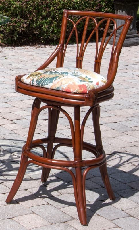 Cuba 30" Swivel Armless Barstool In Sienna With Dum Dum Natural