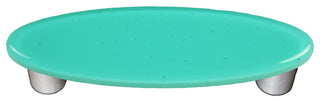 Lt. Aqua Blue Pull Oval, Alum Post