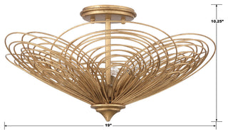 Doral 3-Light Renaissance Gold Ceiling Mount