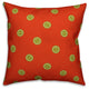 Orange Button Pattern Throw Pillow, 18"x18"