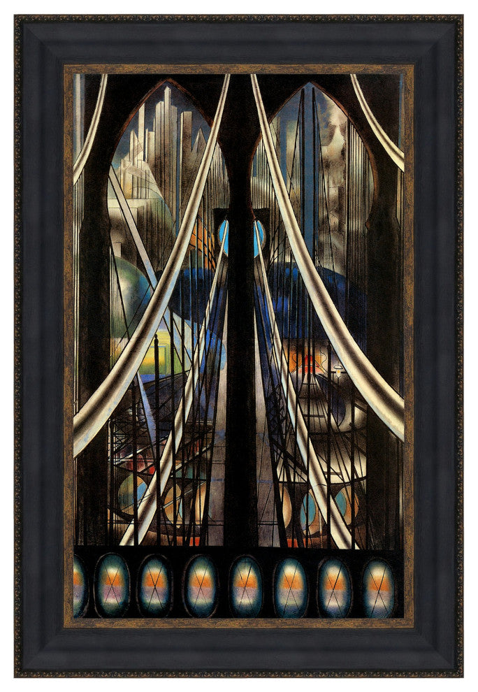 Brooklyn Bridge, 1922: Canvas Replica Framed Painting, Grande