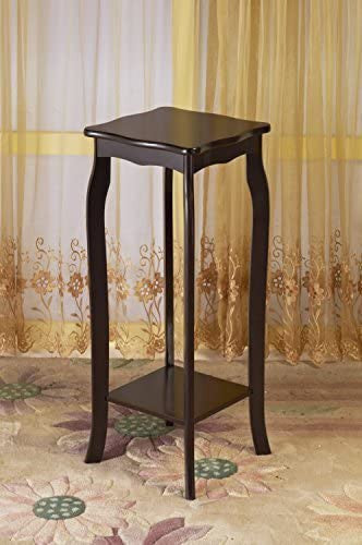 Traditional Rectangular 2 Tier Plant Stand, Mahogany