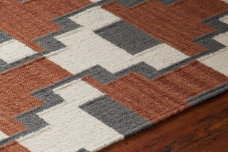 Avon Contemporary Area Rug, Rust and Gray, 7'9"x10'6"