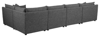 Sasha 5-piece Upholstered Modular Sectional Barely Black