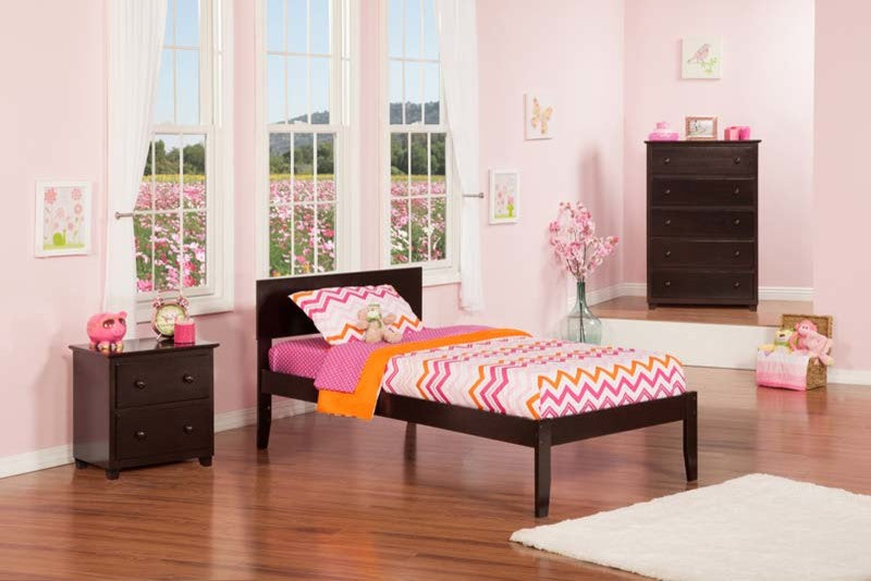 Orlando Open Foot Bed, Espresso, Twin Xl