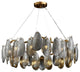 Zafferana Etnea | Round Smoke Gray Crystal Chandelier for Bedroom, Gray, 17"