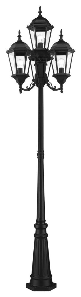 Textured Black Traditional, Historical, Outdoor Post Light