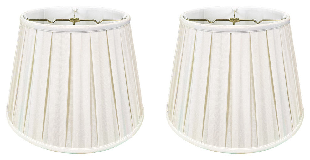 Royal Designs Empire English Pleat Lamp Shade, White, 10.5x16x11, Set of 2