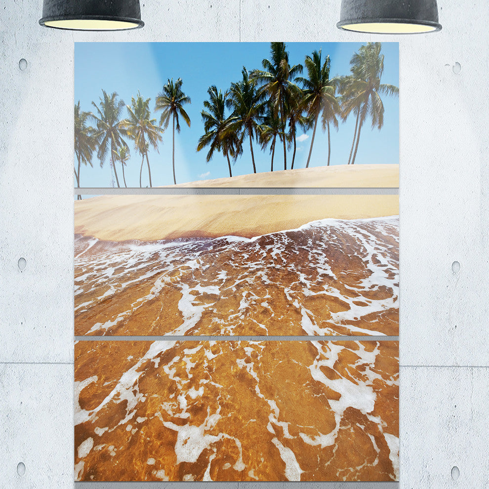 "Tropical Beach With Crystal Waters" Metal Wall Art, 3 Panels, 28"x36"