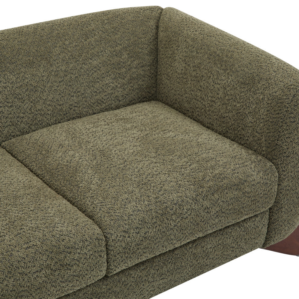 CKH 63" Upholstered Boucle Fabric Sherpa Loveseat, Olive Green