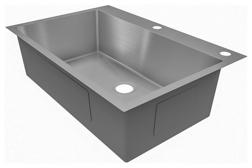 Sinber Single Bowl Kitchen Sink with 304 Stainless Steel Satin Finish, 33"x22", Drop in