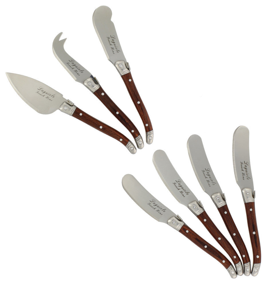 7 Piece Laguiole Pakkawood Cheese Set