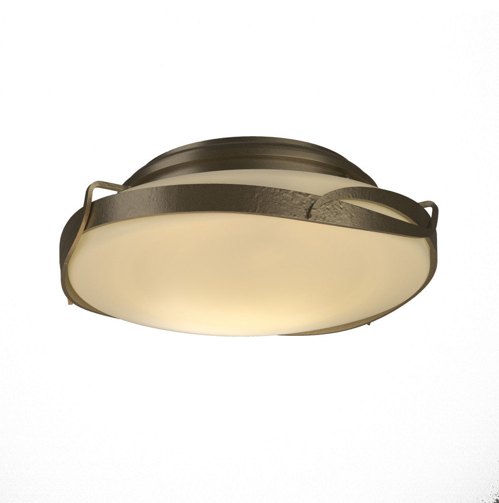 Flora Flush Mount, Soft Gold, Opal Glass