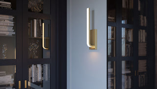 Lumina 20" LED Sconce, Light Antique Brass