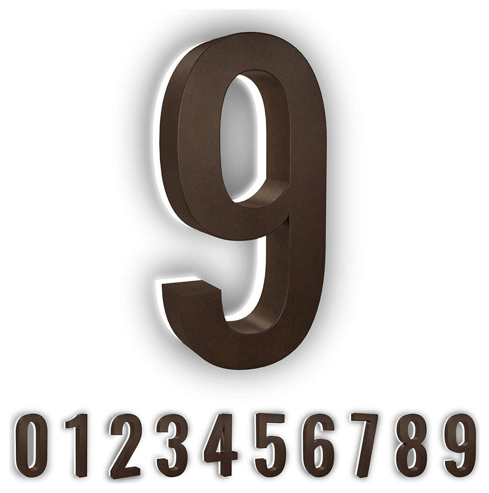5 in ABS Backlit LED Floating Address Number, Up-Scale Modern Look LumaNumbers,