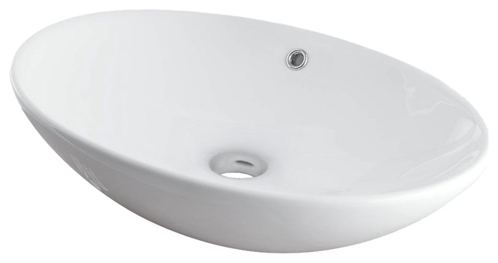 Bianco Uovo Ceramic Vessel Sink With Overflow